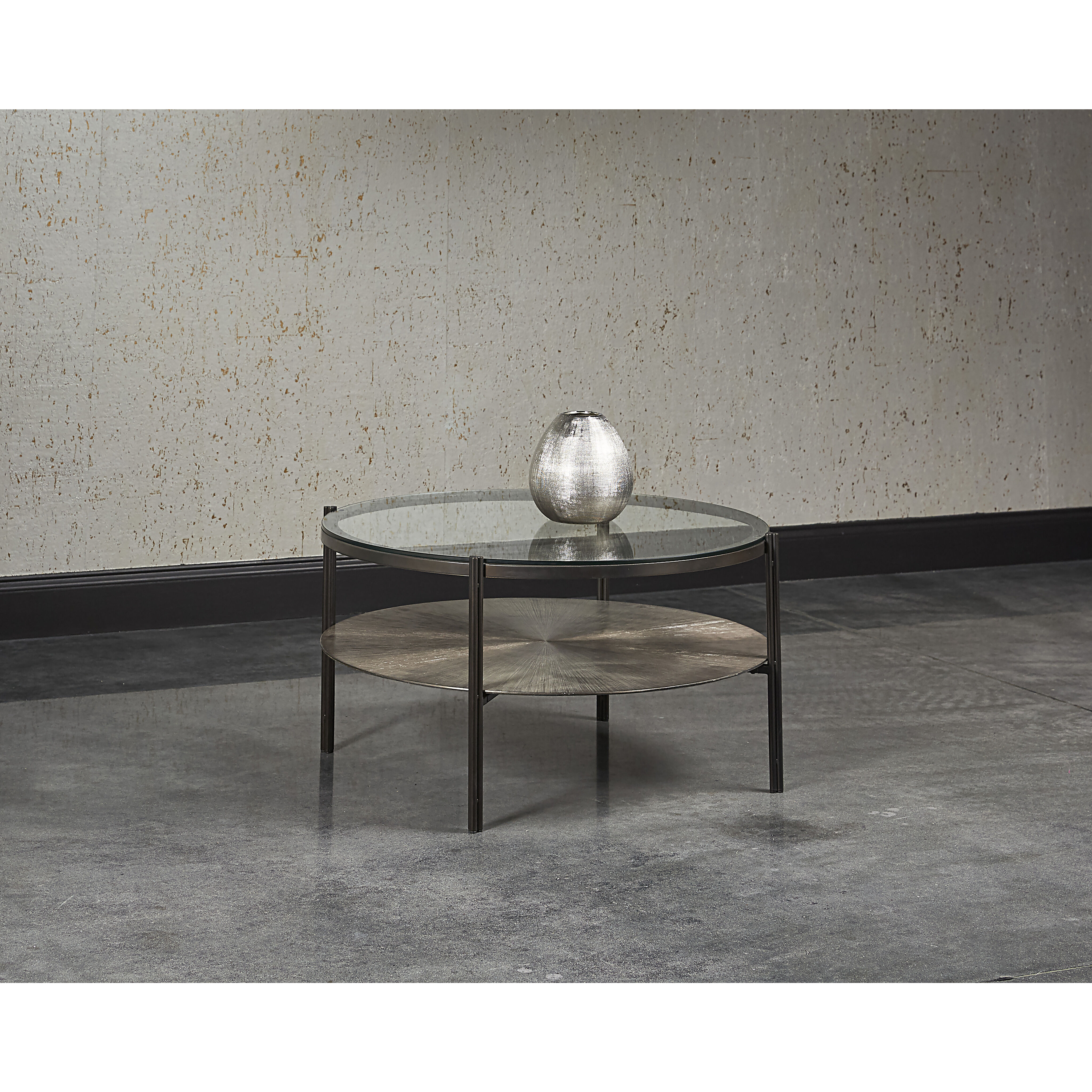 Terry 35.5 X 17.5 inch Gunmetal / Black Coffee Table